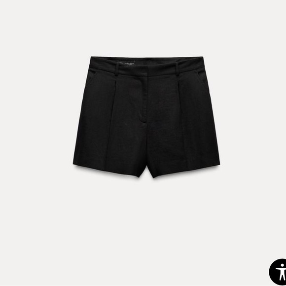 ZARA High-Rise Linen Blend Shorts - Picture 1 of 7